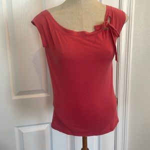 Y2K Gap red short sleeve bow cotton blend top casual tee T-shirt women’s size S